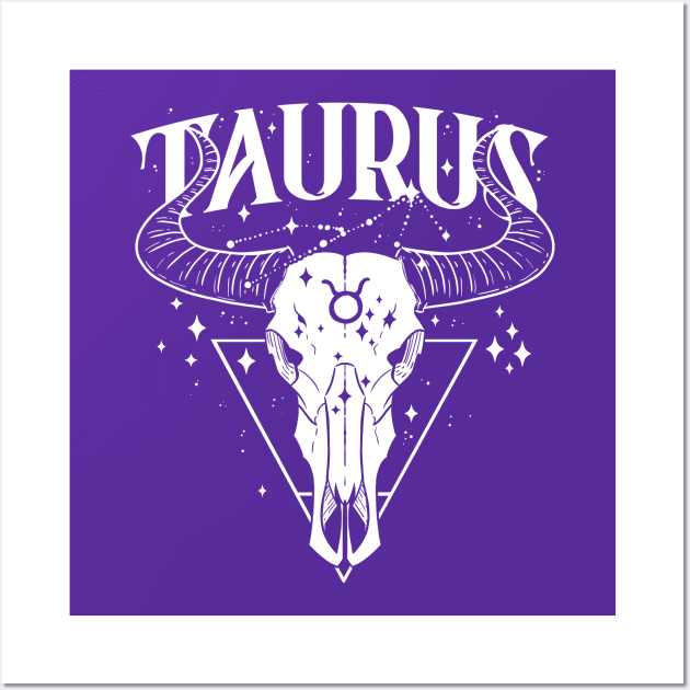 TAURUS Animal Green Witch Shirt Skull Astrologers Wall Art by Juandamurai